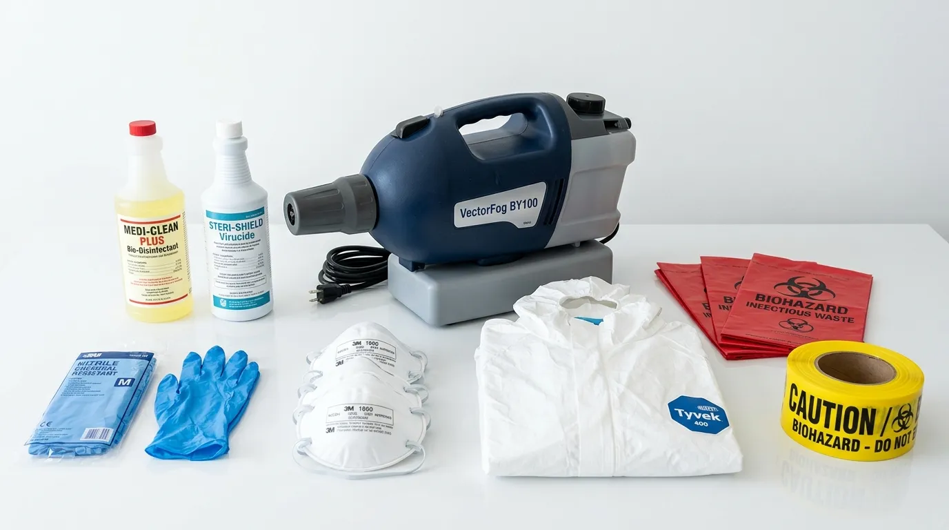 Professional biohazard remediation crew working in Lake Lucerne