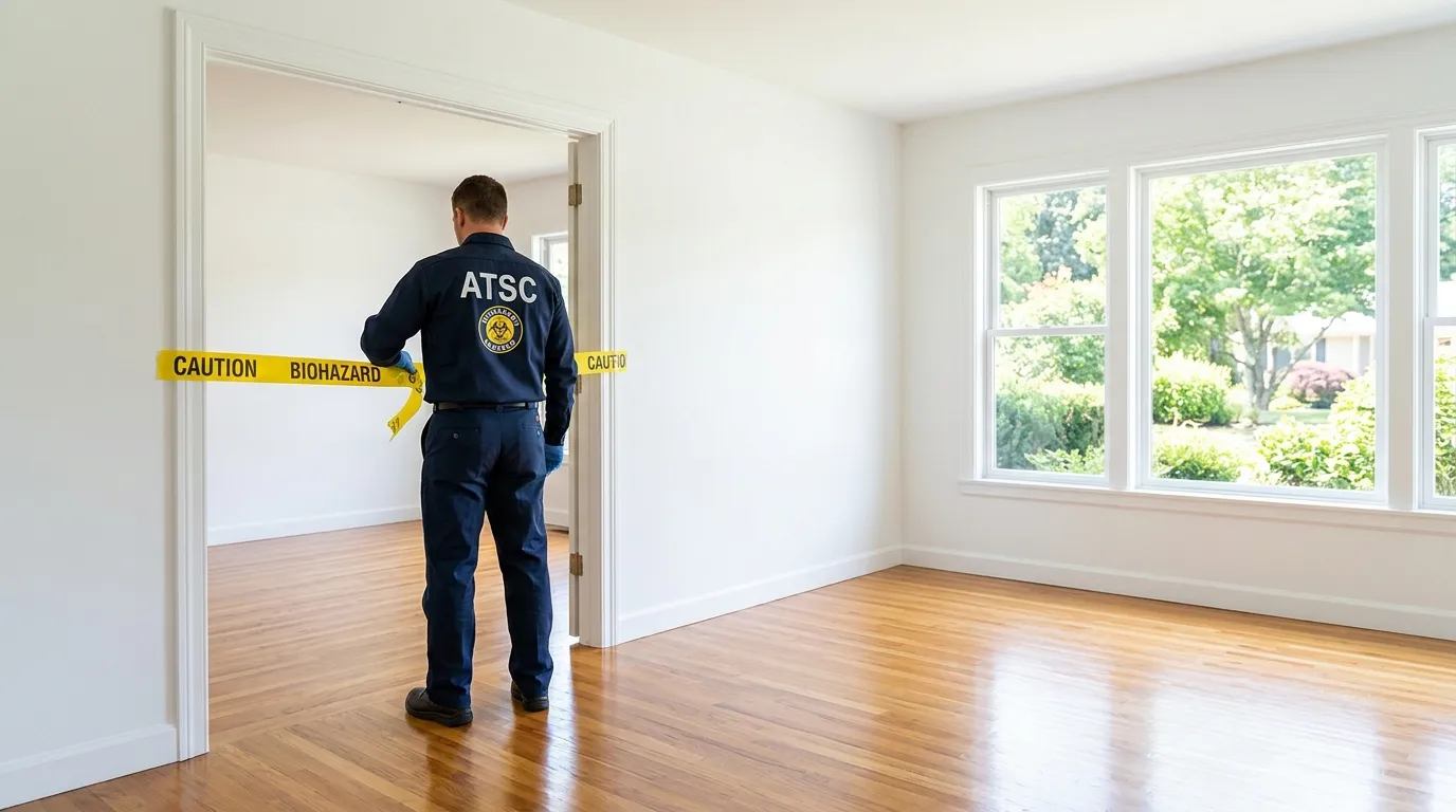 Certified biohazard cleanup crew performing Decomposition Cleanup in Lake Lucerne
